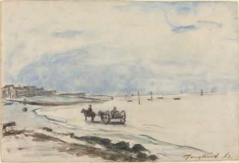 Cart on the Beach at Etretat
