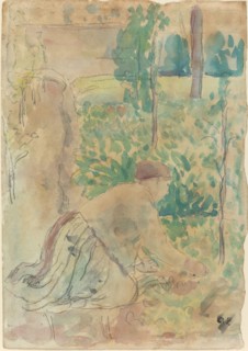 Woman Working in a Garden