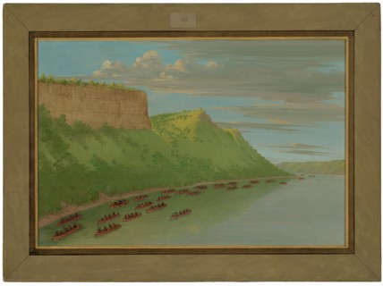 Father Hennepin and Companions Passing Lover's Leap. April 1680