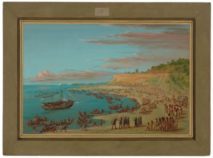 The Griffin Entering the Harbor at Mackinaw. August 27