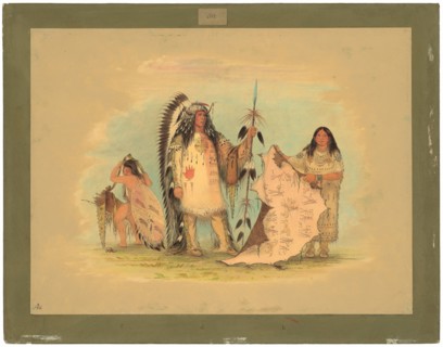 Mandan War Chief with His Favorite Wife