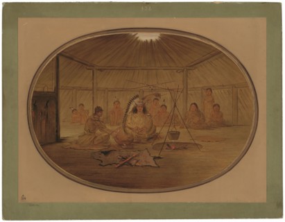Catlin Feasted by the Mandan Chief