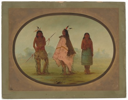 Two Apachee Warriors and a Woman