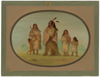 Assinneboine Warrior and His Family