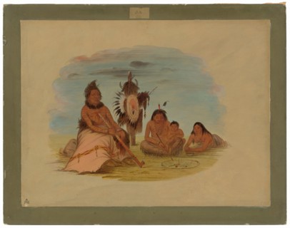 An Aged Minatarree Chief and His Family