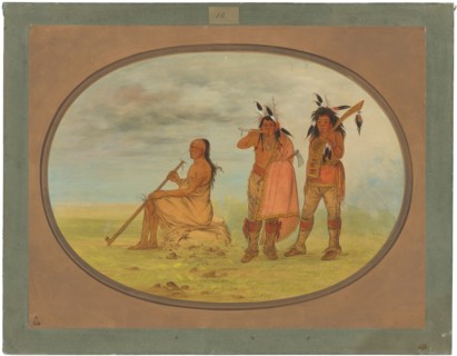 Old Menomonie Chief with Two Young Beaux