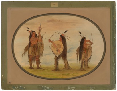 Three Mandan Warriors Armed for War