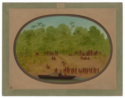 An Omagua Village - Boat Sketch