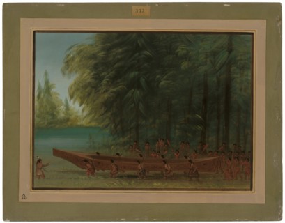 Launching a Canoe - Nayas Indians