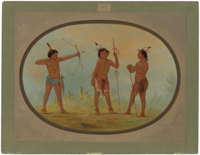 Three Shoshonee Warriors Armed for War