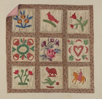 Doll Bed Applique Patchwork Quilt