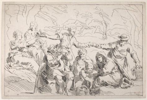 A Party Eating Outdoors