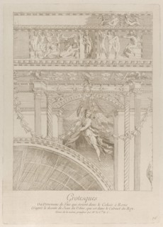 Grotesques: detail of the stucco reliefs decorating the Colosseum in Rome