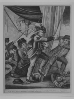 Capt. Paul Jones shooting a Sailor who had attempted to strike...