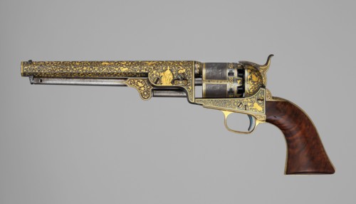 Gold-inlaid Colt Model 1851 Navy Revolver