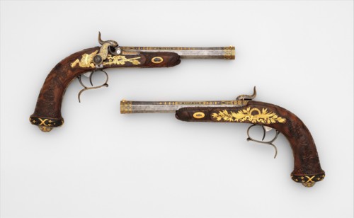 Cased Pair of Percussion Target Pistols with Loading and Cleaning Accessories