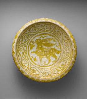 Bowl Depicting a Running Hare