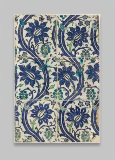 Tile Panel with Wavy-vine Design