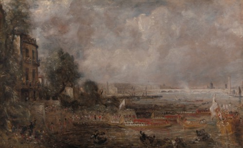 Half-size Sketch for The Opening of Waterloo Bridge (?Whitehall Stairs, June 18, 1817?);The Opening of Waterloo Bridge;Waterloo Bridge From Whitehall Stairs;Waterloo Bridge from Whitehall Stairs, 1829...