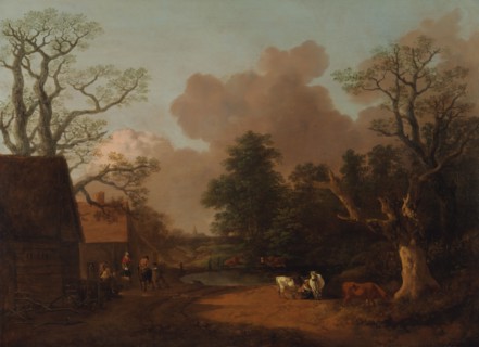 Landscape with Milkmaid;Landscape with Farm Buildings and Peasants;A Landscape with Figures, Farm Buildings and a Milkmaid;Landscape with Farm Buildings and Peasants, between 1754 and 1756.
