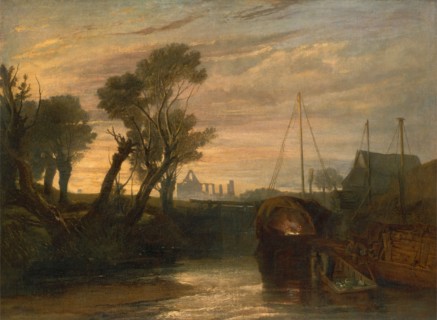 Newark Abbey;Thames Lighter at Teddington;Canal Scene with Barges;The Lock--Glowing effect of Sunlight. From Lord de Tabley's Collection;Newark Castle;Newwark Abbey on the Vey;Newark Abbey on the Wey,...