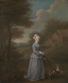 Miss Wood;Miss Wood with her Dog, ca. 1730.