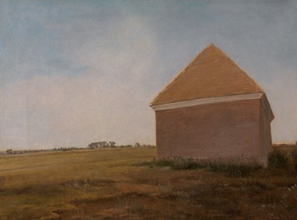 Newmarket Heath, with the King's stables rubbing house at the finish of the Beacon Course;Newmarket Heath, with a Rubbing-down House;Rubbing-down House; Newmarket;Views of the Rubbing Houses at Newmar...