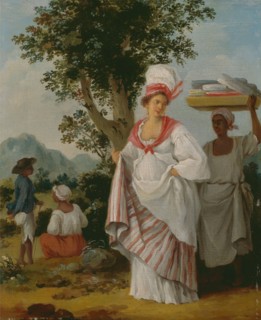 A West Indian Creole Woman Attended by her Black Servant, ca. 1780.