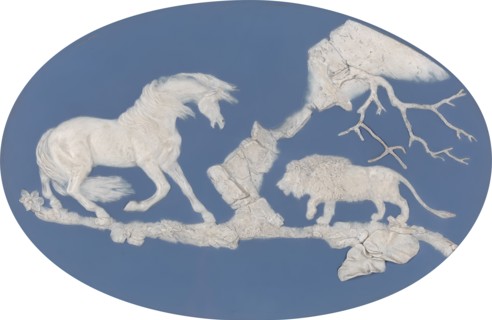Horse Frightened by a Lion (Episode A), modeled 1780. with Thomas Bentley after George Stubbs