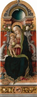 Madonna and Child Enthroned with Donor, 1470.