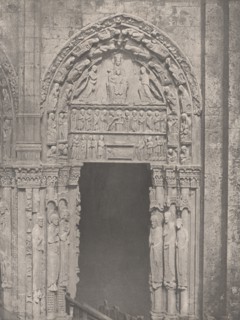 Cathedrale de Chartres, Côté Occidental, Porte Latérale de Droite, XIIe Siècle (Chartres Cathedral, West Side, Right Side Door, XII Century), c. 1857.