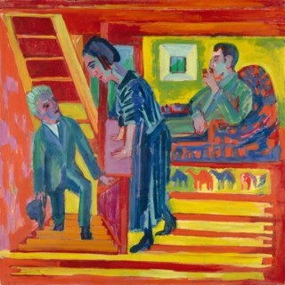 The Visit - Couple and Newcomer, 1922.
