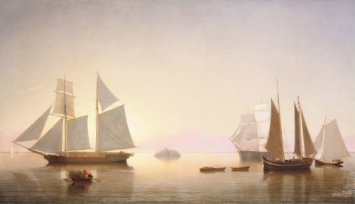 Becalmed off Halfway Rock, 1860.