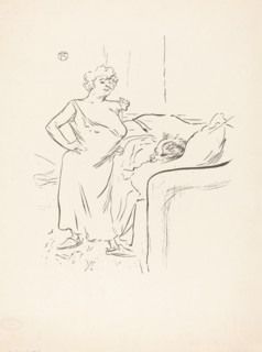 Man and Woman. Observations of daily life inside a Parisian brothel where Lautrec resided.