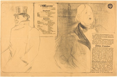 Raphaël; Salomé, 1896. Program for a double bill with portraits of Romain Coolus and Oscar Wilde