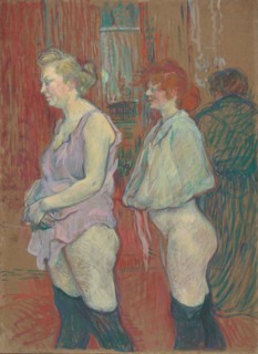 Rue des Moulins, 1894, 1894. Observations of daily life inside a Parisian brothel where Lautrec resided.