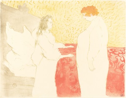 Woman in Bed, Profile (Femme au lit, profil), 1896. Observations of daily life inside a Parisian brothel where Lautrec resided.