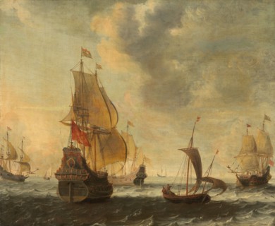 Dutch Ships in a Lively Breeze, probably 1650s.