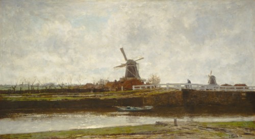 View of the Mill and Bridge on the Noordwest Buitensingel in The Hague, 1873.