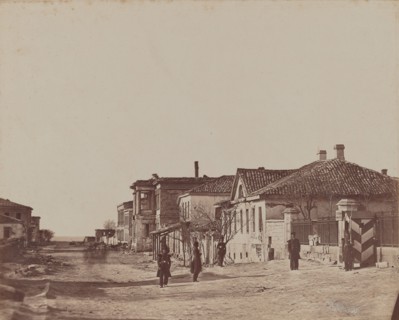 View of Street with Soldiers, 1855-1856.