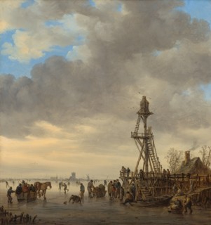 Ice Scene near a Wooden Observation Tower, 1646.