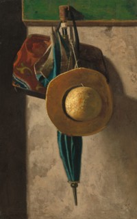 Straw Hat, Bag, and Umbrella, 1890/early 1900s.