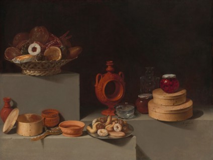 Still Life with Sweets and Pottery, 1627.