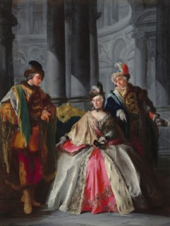 Three Figures Dressed for a Masquerade, c. 1740s.