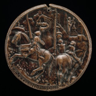 Filippo Maria Visconti Riding in a Mountainous Landscape [reverse], c. 1441.