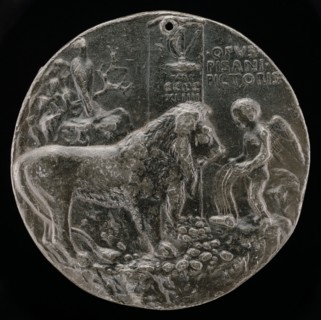 Lion Being Taught by Cupid to Sing [reverse], 1444.