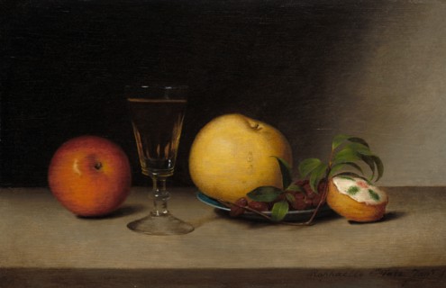 Still Life with Apples, Sherry, and Tea Cake, 1822.