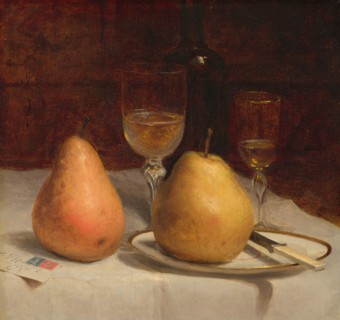 Two Pears on a Tabletop, c. 1866.