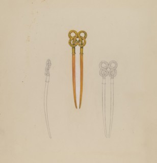 Amber Hairpin, 1935/1942.