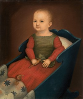 Baby in Blue Cradle, c. 1840.
